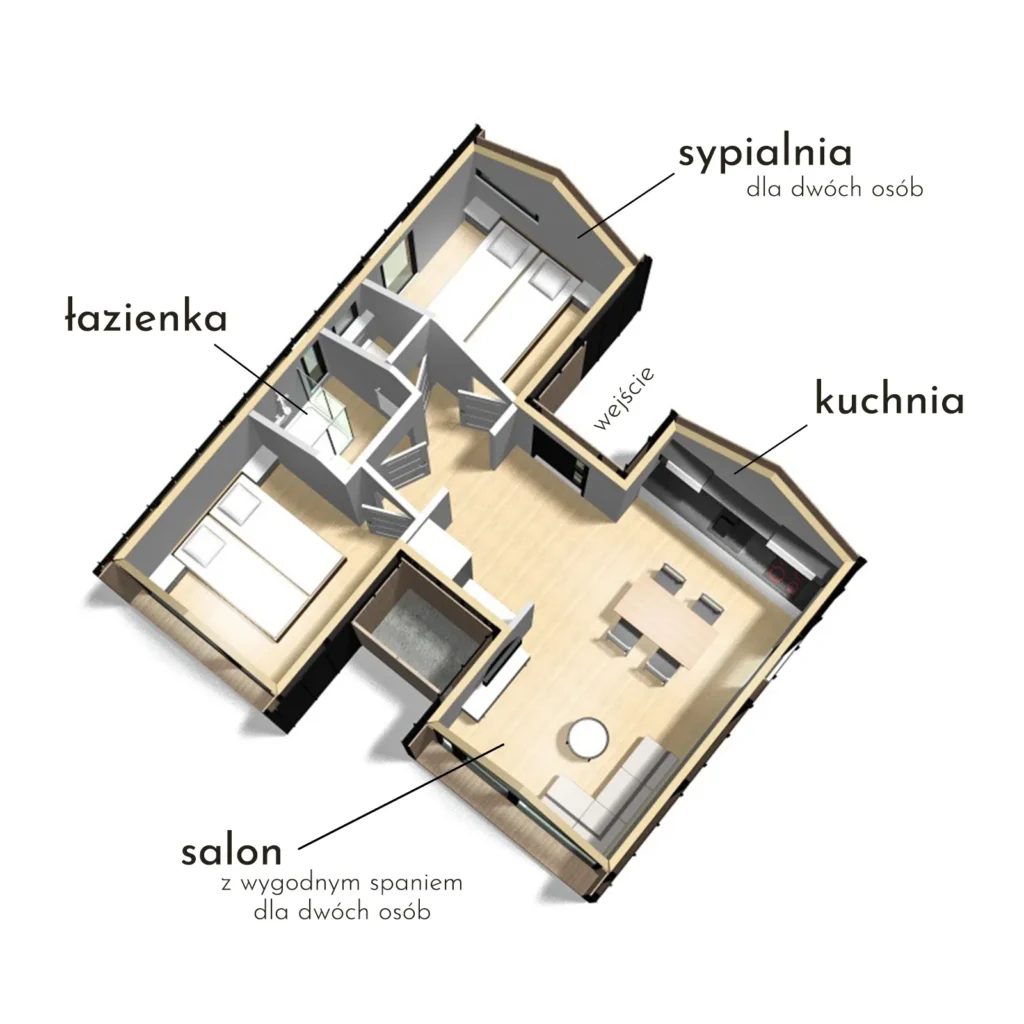 Domki Wilków - układ domku